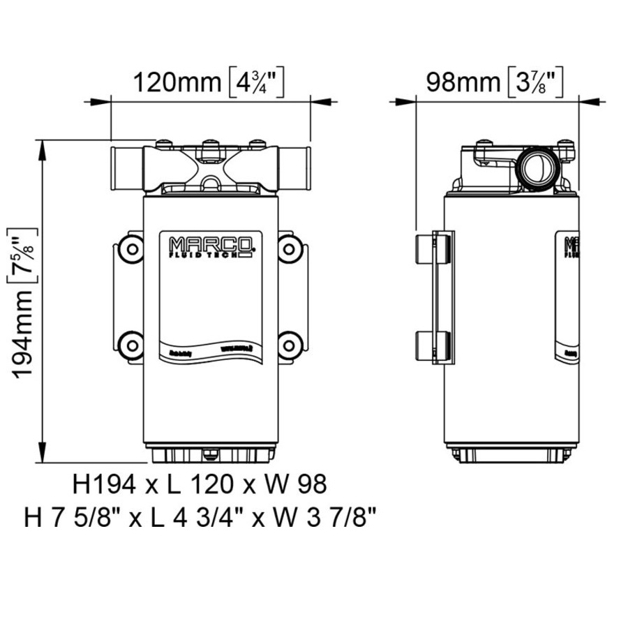 Pompa Acqua MARCO UP1-M 24V - Portata 45 Litri/minuto, Ideale Per Impianti Industriali, Agricoli E Nautici