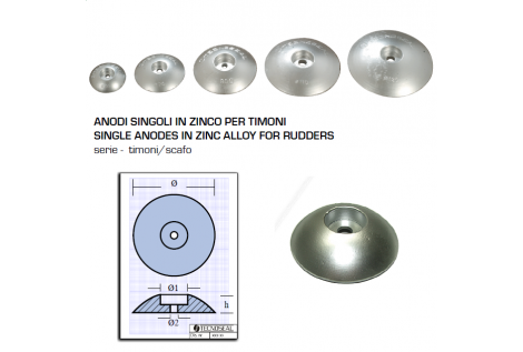 Ánodos simples de zinc para timones