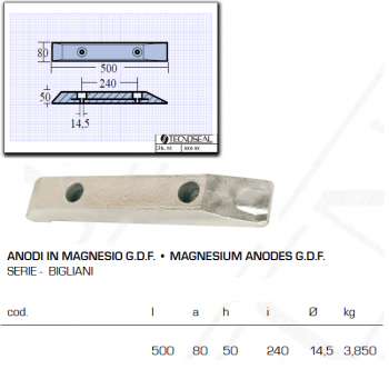 Serie de ánodos de magnesio GDF Bigliani