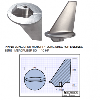 Aleta larga para motores Mercruiser 80 140 CV