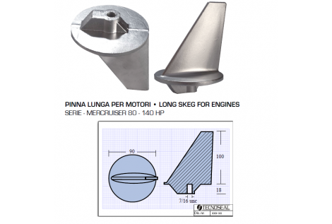 Aleta larga para motores Mercruiser 80 140 CV