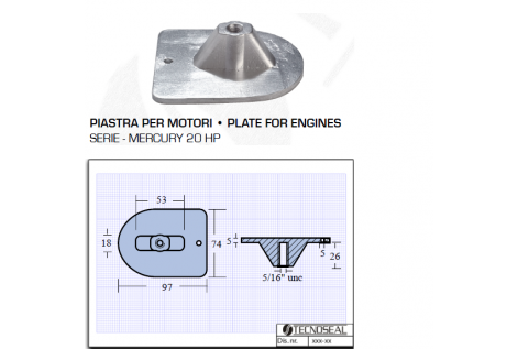 Placa para motores Mercury 20 HP