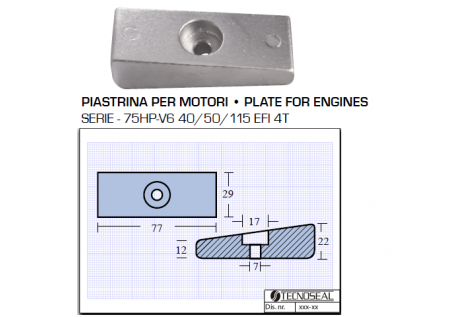 Placa para motores 75HP V6 40 40115 EFI 4T