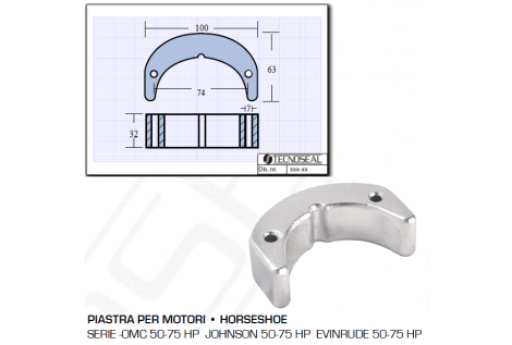 Placa para motores OMC Johnson Evinrude 50 75 CV