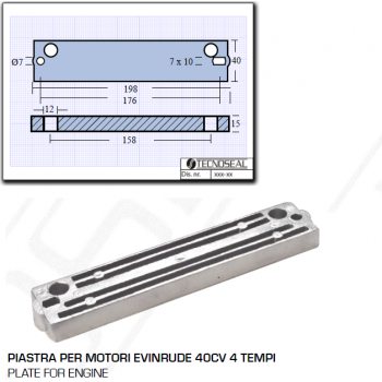 Placa para motores Evinrude 40HP de 4 tiempos