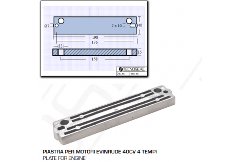 Placa para motores Evinrude 40HP de 4 tiempos