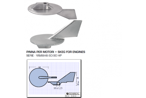 Aleta para motores Yamaha 60 90 CV