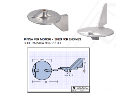 Aleta para motores Yamaha 150 220 HP