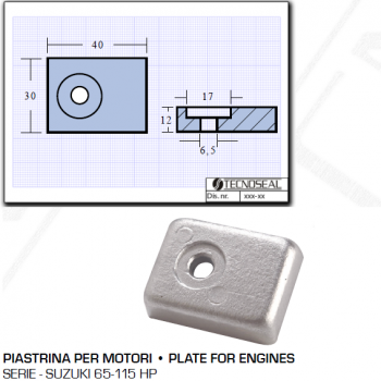 Placa para motores Suzuky 65 de 115 CV