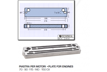 Placa para motores Susuky 70 90 115 140 150 CV