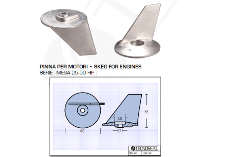 Aleta para motores Tohatsu Mega 25 50 HP