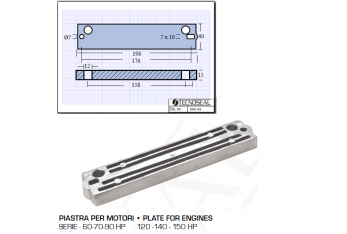 Placa para motores Tohatsu 60 70 90 CV 120140150 CV