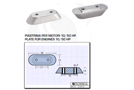 Placa para motores Honda 10 50 HP