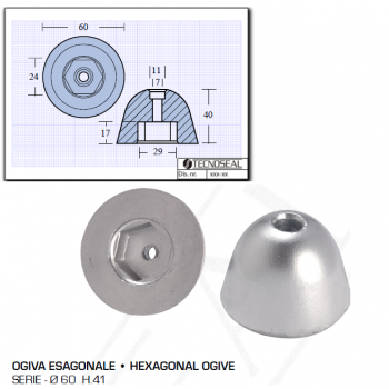 Espoleta hexagonal D 60 H 40