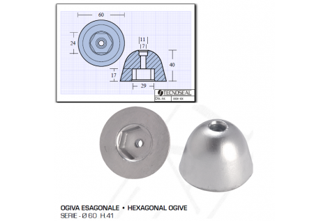 Espoleta hexagonal D 60 H 40