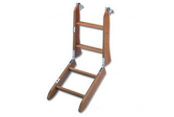 Escalera de madera de 4 peldaños con ganchos de seguridad