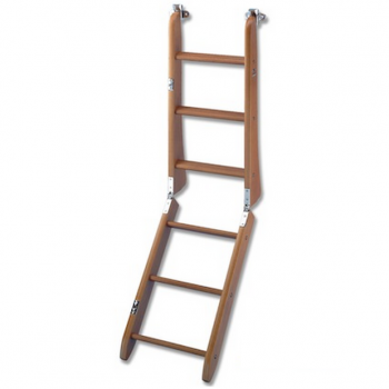 Escalera de madera de 6 peldaños con ganchos de seguridad
