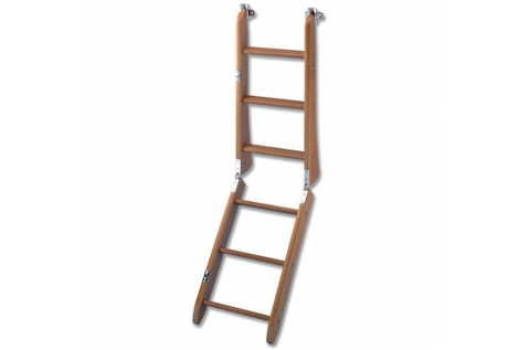 Escalera de madera de 6 peldaños con ganchos de seguridad