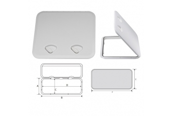 Puerta impermeable transitable en ABS completa con orificios para retinas 460x510 mm