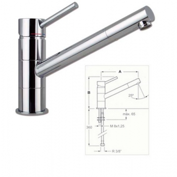 Mezclador giratorio Jet Jet Long Neck para fregaderos de cocina