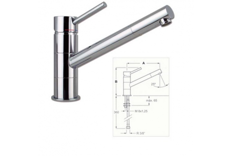 Mezclador giratorio Jet Jet Long Neck para fregaderos de cocina