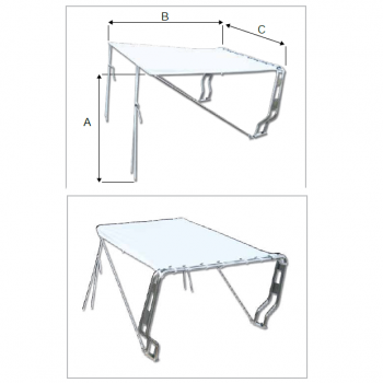 Parasol telescópico para embarcaciones equipadas con barra antivuelco