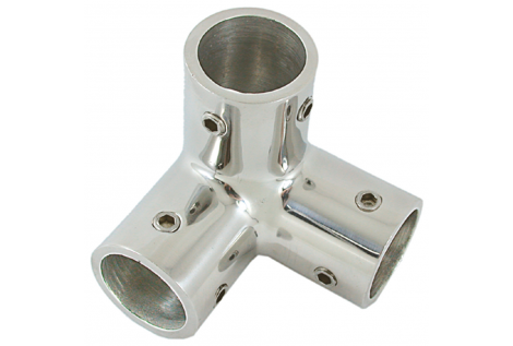 ÁNGULO DE ACERO INOXIDABLE DE 3 VÍAS Ø MM.22