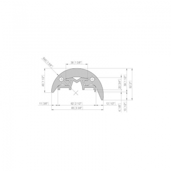 Guardabarros radial con perfil de fricción H 85 mm