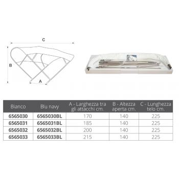 TABLERO BIMINOX CM.170X151H AZUL