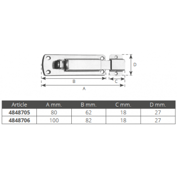 TORNILLO DE ACERO INOXIDABLE PARA PORTAL. MM. 80