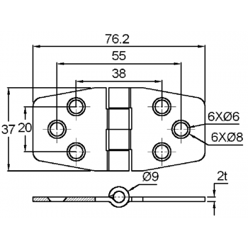 BISAGRA DE ACERO INOXIDABLE 316 CON TAPA