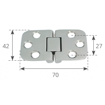 BISAGRA DE ACERO INOXIDABLE AISI 316 CON TOPE