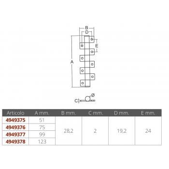 BISAGRA DE ACERO INOXIDABLE CON EMBRAGUE 51X28 MM