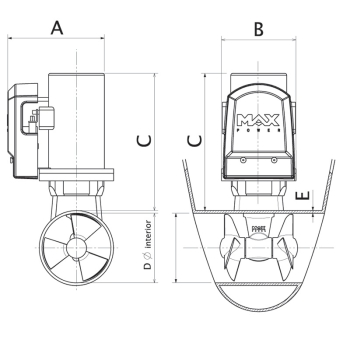 Hélice de proa Max Power CT35 12V