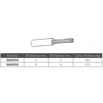 CUERDA DE ACERO INOXIDABLE RECUBIERTO Ø MM.3X6
