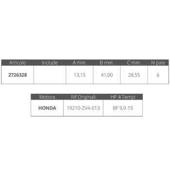 RODETE HONDA 4T 5-7,5-8-10 HP