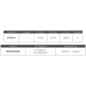 RODETE MERCRUISER BRAVO I-II