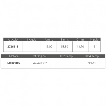 RODETE MERCURY 4T 9.9-15 HP