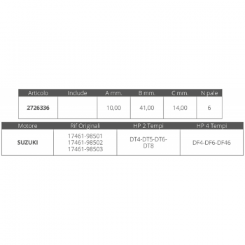 RODETE SUZUKI 2T 2-2,2-4-5-6-8 HP