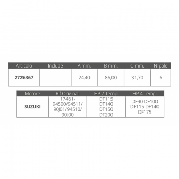 RODETE SUZUKI 4T 90-115 CV