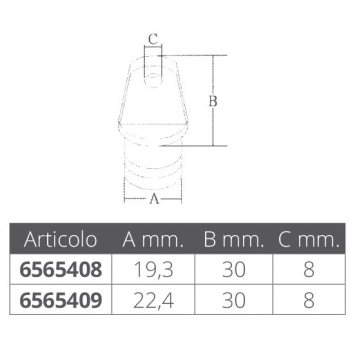 JUNTA MACHO ACERO INOXIDABLE Ø MM.19.3