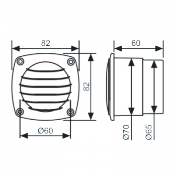 Toma de aire de plástico Plastimo