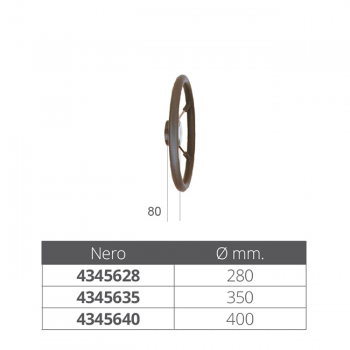 RUEDA DE TIMÓN NEGRO Ø MM.280