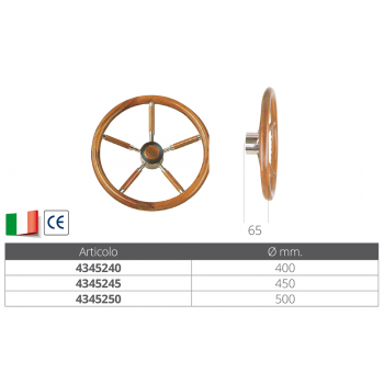 RUEDA DE TIMÓN DE TECA Ø MM.400