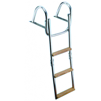ESCALERA PLEGABLE DE ACERO INOXIDABLE 3 PASOS