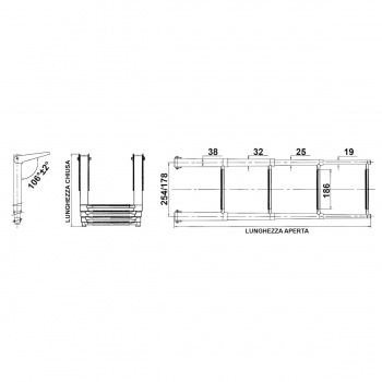 Escalera Telescópica Mod. Serie Plegable Ancho 300 mm