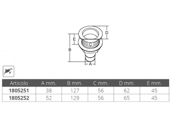 DESCARGA PVC / ACERO INOXIDABLE Ø MM. 40