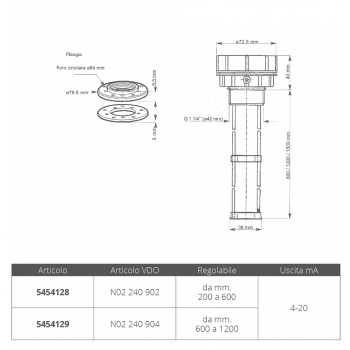SENSOR DE AGUA NEGRO MM.80-600